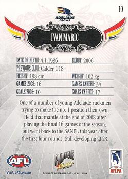 2009 Select AFL Pinnacle #10 Ivan Maric Back